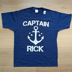 Captain Rick - New Large Navy Blue T-Shirt